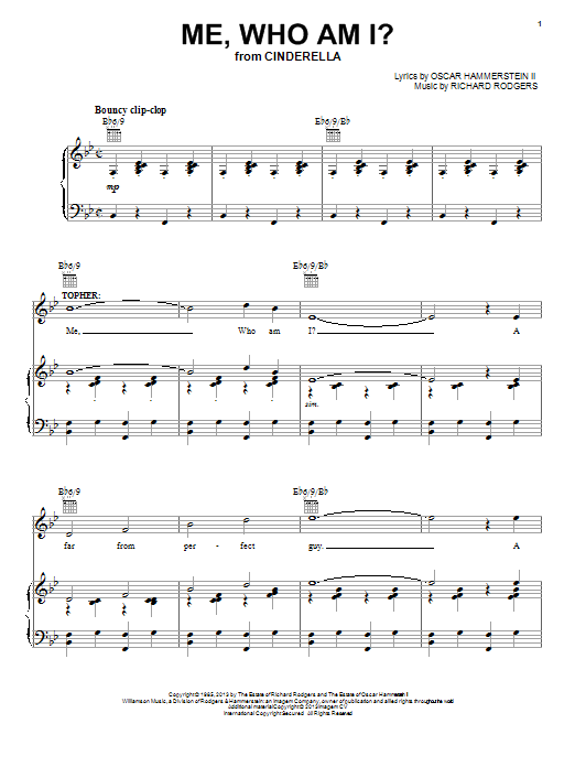 Rodgers & Hammerstein Me, Who Am I? (from Cinderella) sheet music notes and chords arranged for Piano, Vocal & Guitar Chords (Right-Hand Melody)