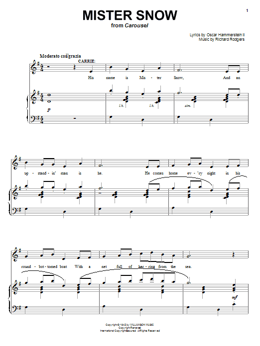 Rodgers & Hammerstein Mister Snow (from Carousel) sheet music notes and chords arranged for Piano & Vocal