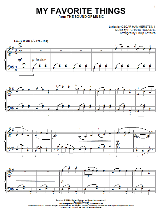 Rodgers & Hammerstein My Favorite Things (arr. Phillip Keveren) sheet music notes and chords arranged for Piano Solo