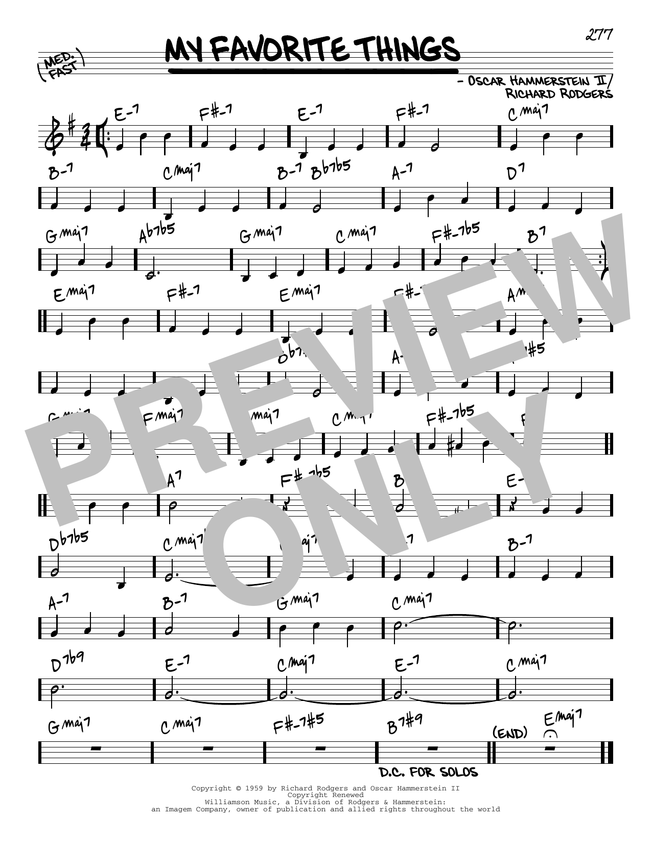 Rodgers & Hammerstein My Favorite Things [Reharmonized version] (from The Sound Of Music) (arr. Jack Grassel) sheet music notes and chords arranged for Real Book – Melody & Chords