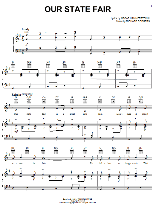 Rodgers & Hammerstein Our State Fair sheet music notes and chords arranged for Piano, Vocal & Guitar Chords (Right-Hand Melody)