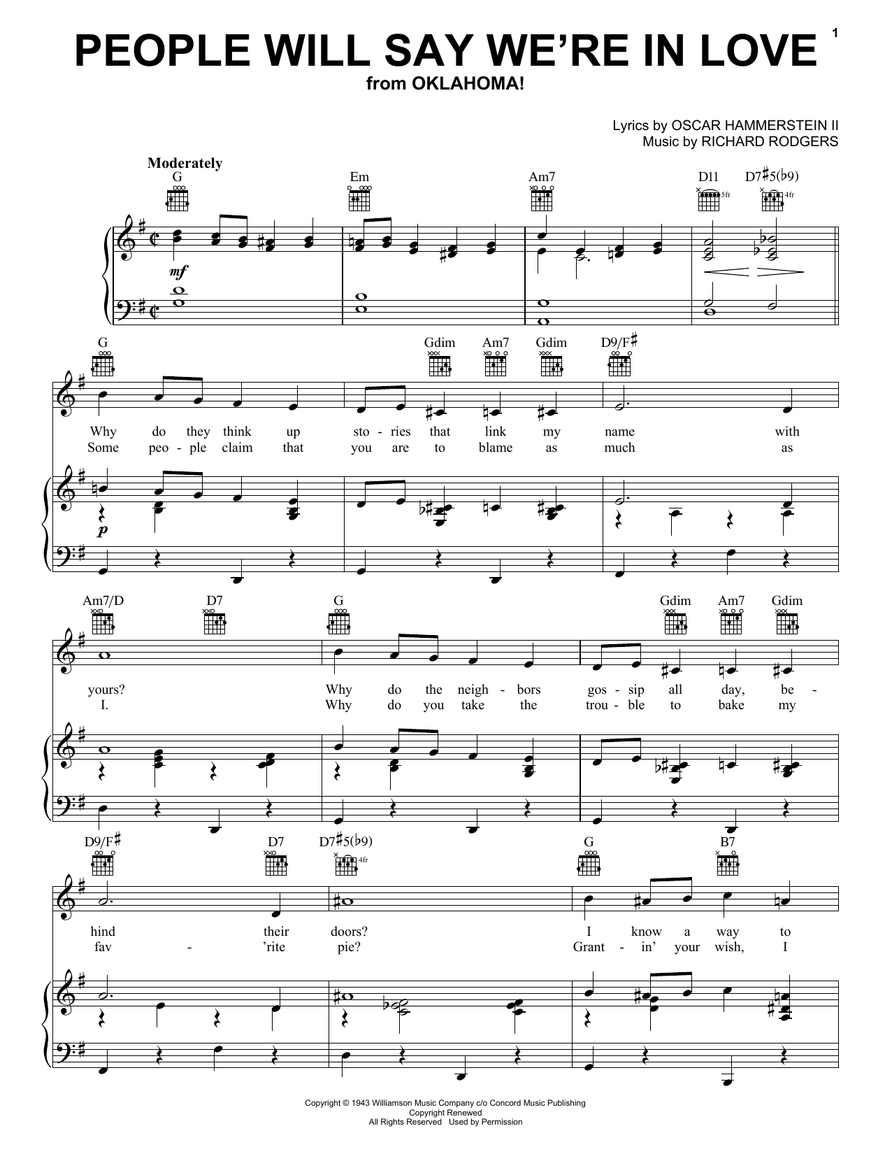 Rodgers & Hammerstein People Will Say We're In Love (from Oklahoma!) sheet music notes and chords arranged for Tenor Sax Solo