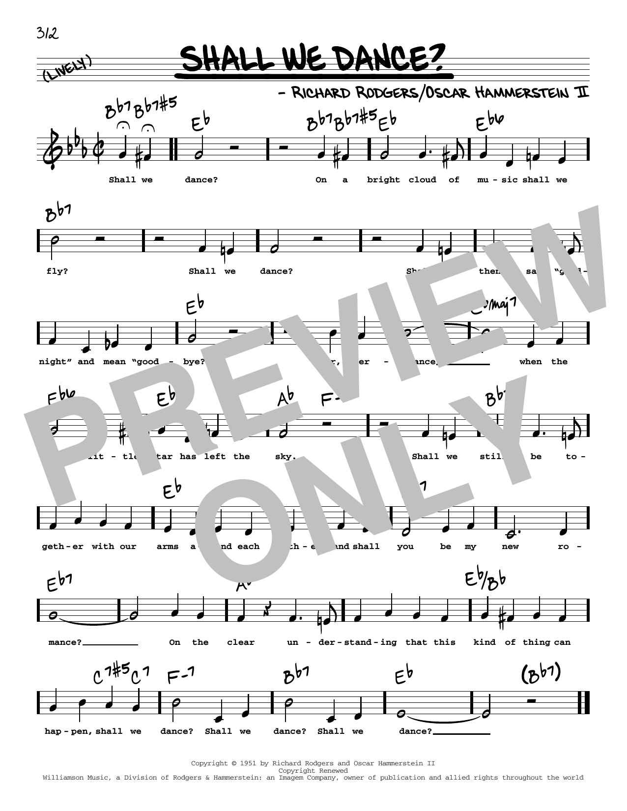 Rodgers & Hammerstein Shall We Dance? (Low Voice) sheet music notes and chords arranged for Real Book – Melody, Lyrics & Chords