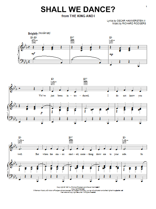 Rodgers & Hammerstein Shall We Dance? sheet music notes and chords arranged for Flute Solo