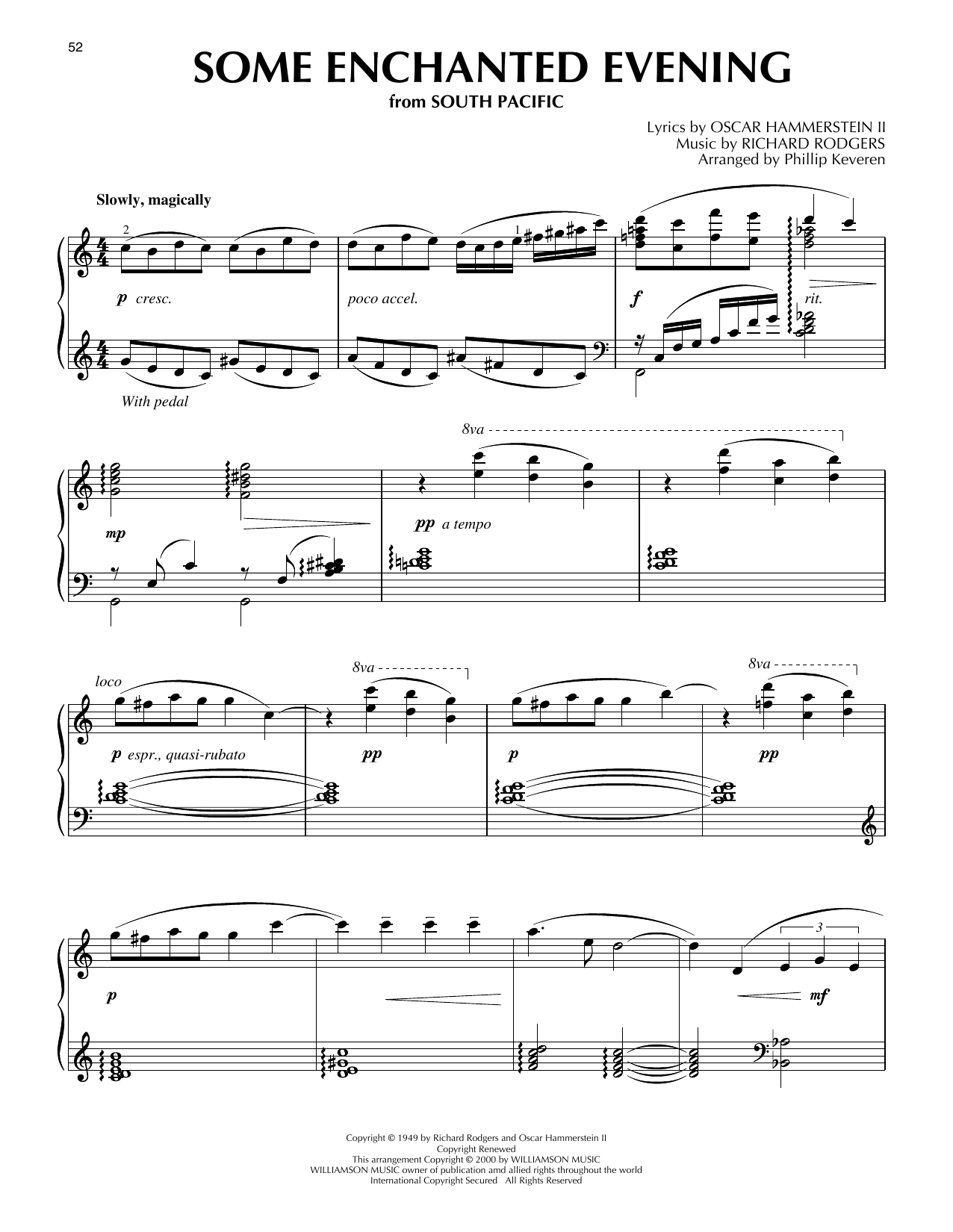 Rodgers & Hammerstein Some Enchanted Evening (from South Pacific) (arr. Phillip Keveren) sheet music notes and chords arranged for Piano Solo
