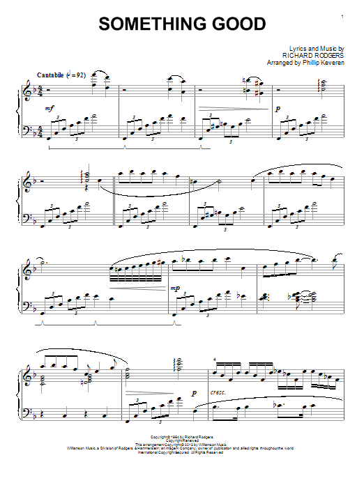 Rodgers & Hammerstein Something Good (from The Sound Of Music) (arr. Phillip Keveren) sheet music notes and chords arranged for Piano Solo