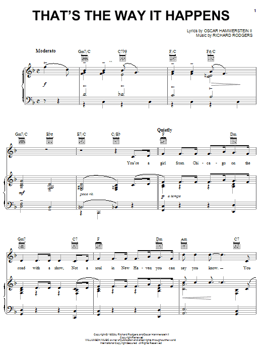 Rodgers & Hammerstein That's The Way It Happens sheet music notes and chords arranged for Piano, Vocal & Guitar Chords (Right-Hand Melody)