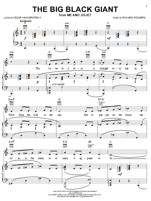 Rodgers & Hammerstein The Big Black Giant sheet music notes and chords arranged for Piano & Vocal