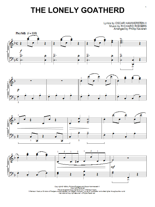 Rodgers & Hammerstein The Lonely Goatherd (from The Sound Of Music) (arr. Phillip Keveren) sheet music notes and chords arranged for Piano Solo