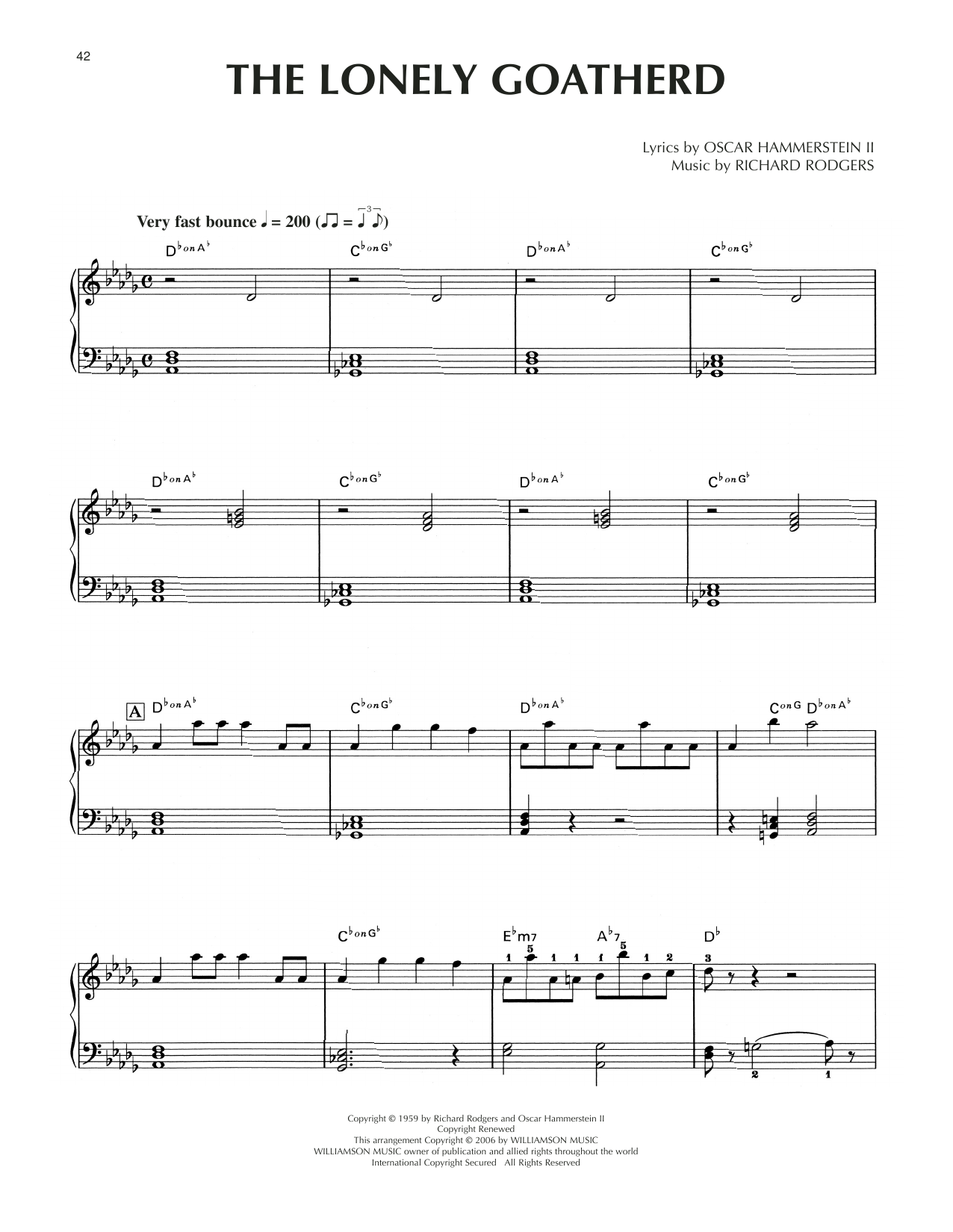 Rodgers & Hammerstein The Lonely Goatherd [Jazz version] (from The Sound Of Music) sheet music notes and chords arranged for Piano Solo