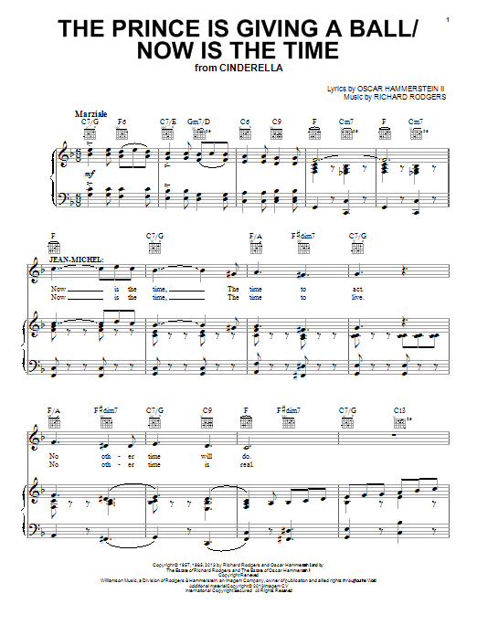 Rodgers & Hammerstein The Prince Is Giving A Ball (from Cinderella) sheet music notes and chords arranged for Piano, Vocal & Guitar Chords (Right-Hand Melody)
