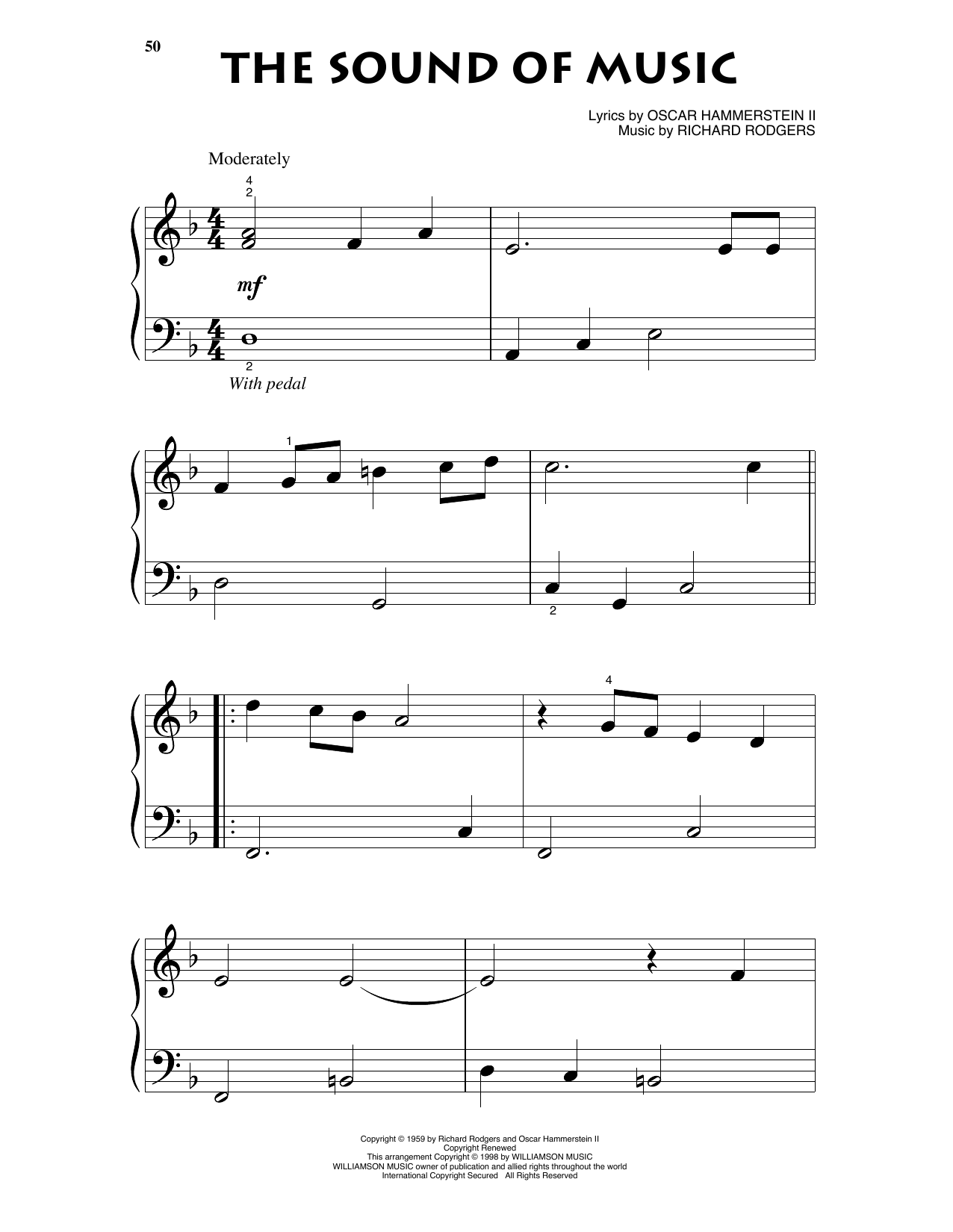 Rodgers & Hammerstein The Sound Of Music (arr. Bill Boyd) sheet music notes and chords arranged for Beginning Piano Solo