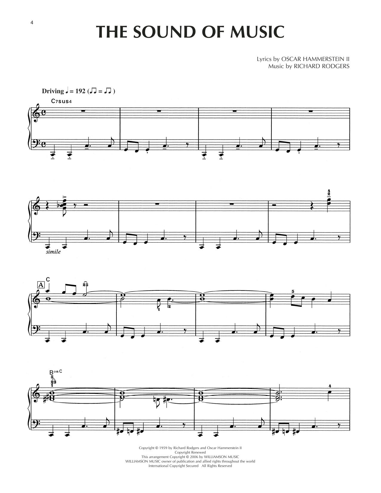 Rodgers & Hammerstein The Sound Of Music [Jazz version] (from The Sound Of Music) sheet music notes and chords arranged for Piano Solo
