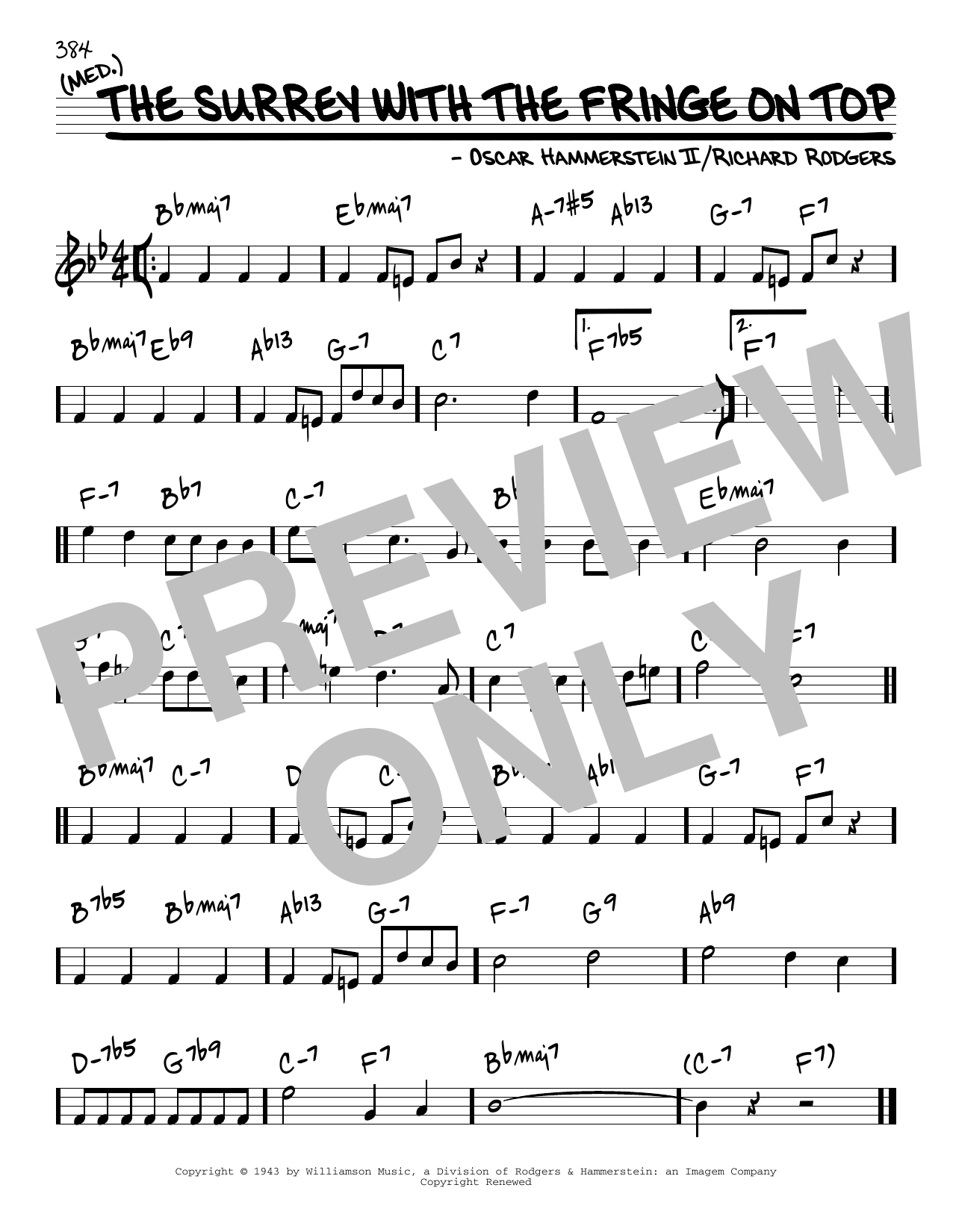 Rodgers & Hammerstein The Surrey With The Fringe On Top [Reharmonized version] (arr. Jack Grassel) sheet music notes and chords arranged for Real Book – Melody & Chords