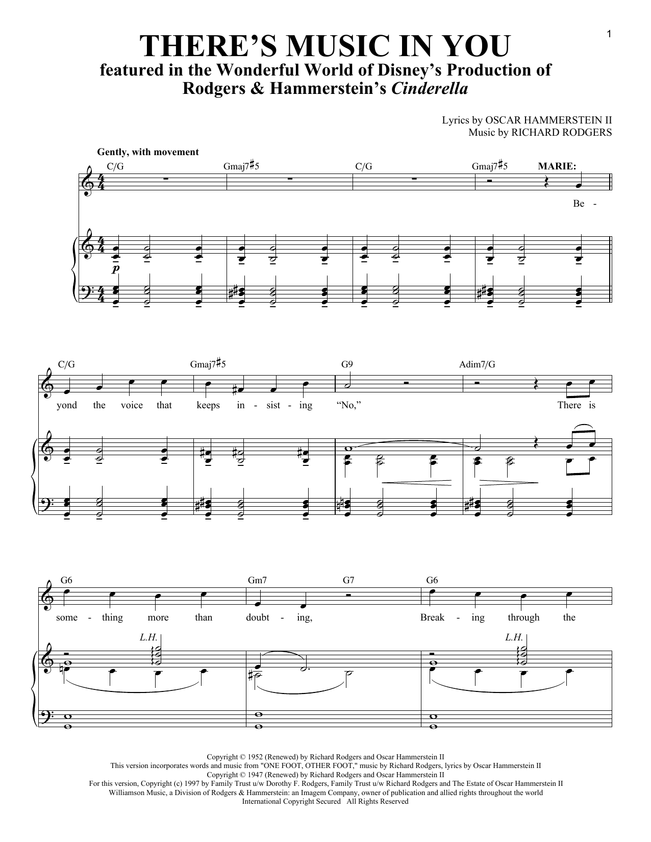 Rodgers & Hammerstein There's Music In You sheet music notes and chords arranged for Piano & Vocal