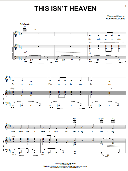 Rodgers & Hammerstein This Isn't Heaven sheet music notes and chords arranged for Piano, Vocal & Guitar Chords (Right-Hand Melody)