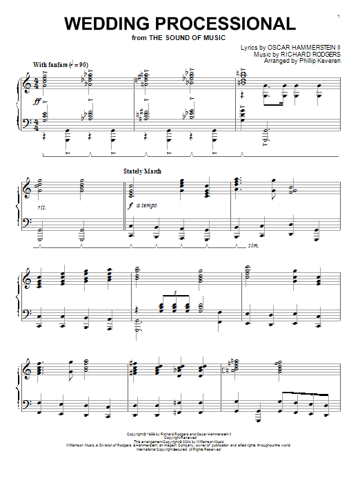 Rodgers & Hammerstein Wedding Processional (arr. Phillip Keveren) sheet music notes and chords arranged for Piano Solo