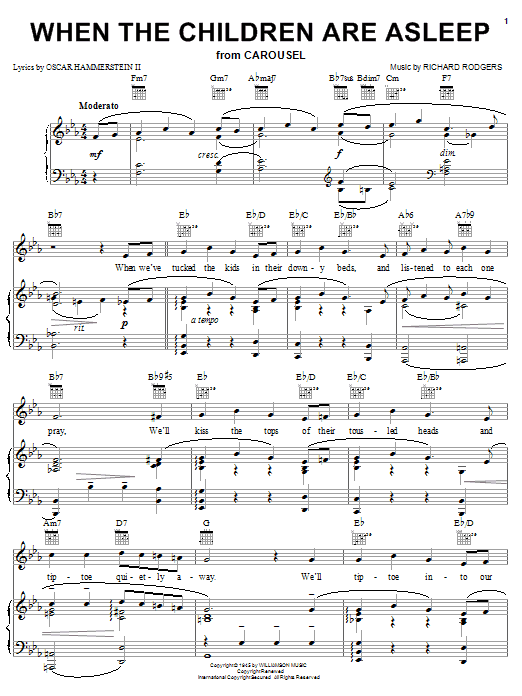 Rodgers & Hammerstein When The Children Are Asleep sheet music notes and chords arranged for Piano, Vocal & Guitar Chords (Right-Hand Melody)