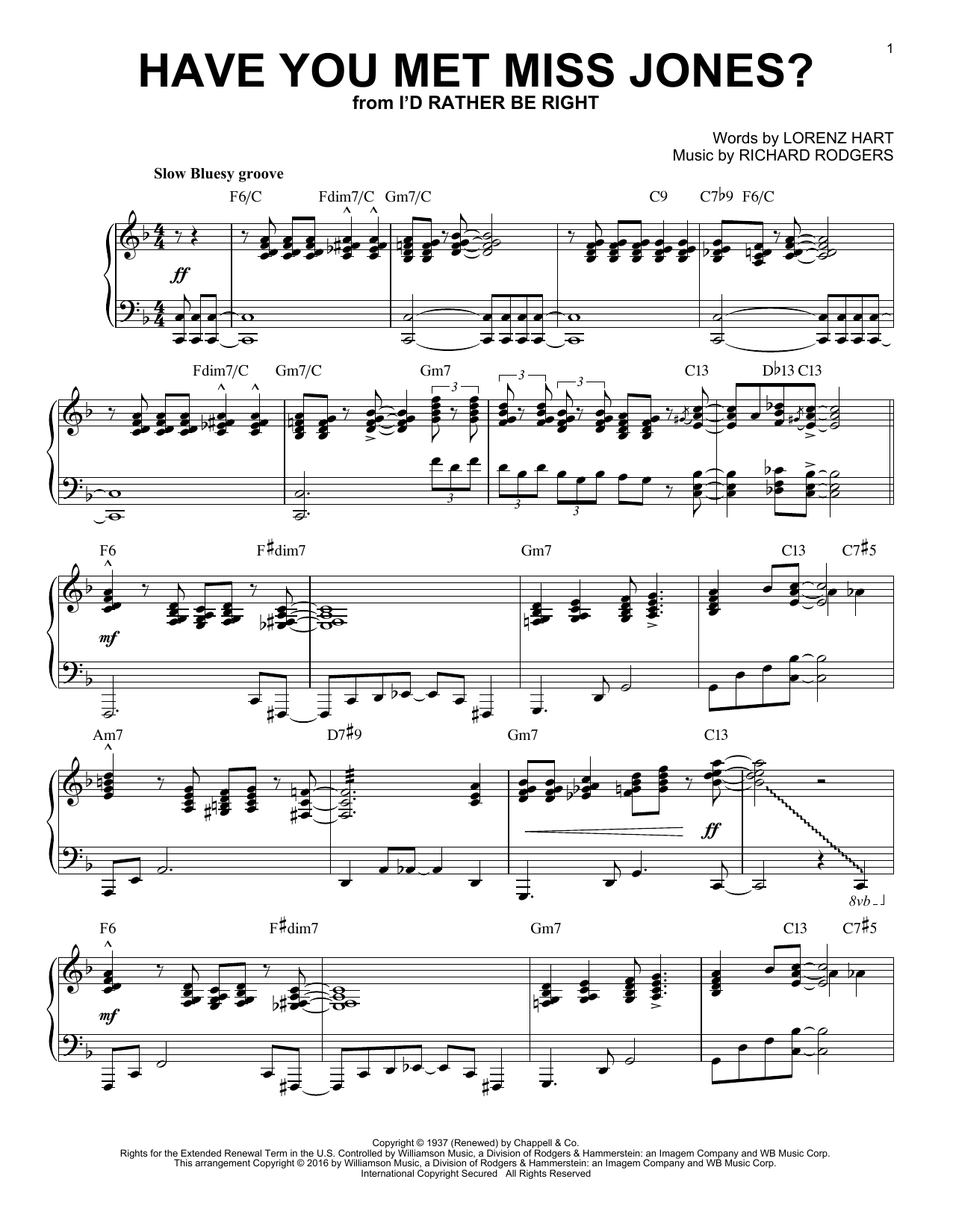 Rodgers & Hart Have You Met Miss Jones? (arr. Brent Edstrom) sheet music notes and chords arranged for Piano Solo