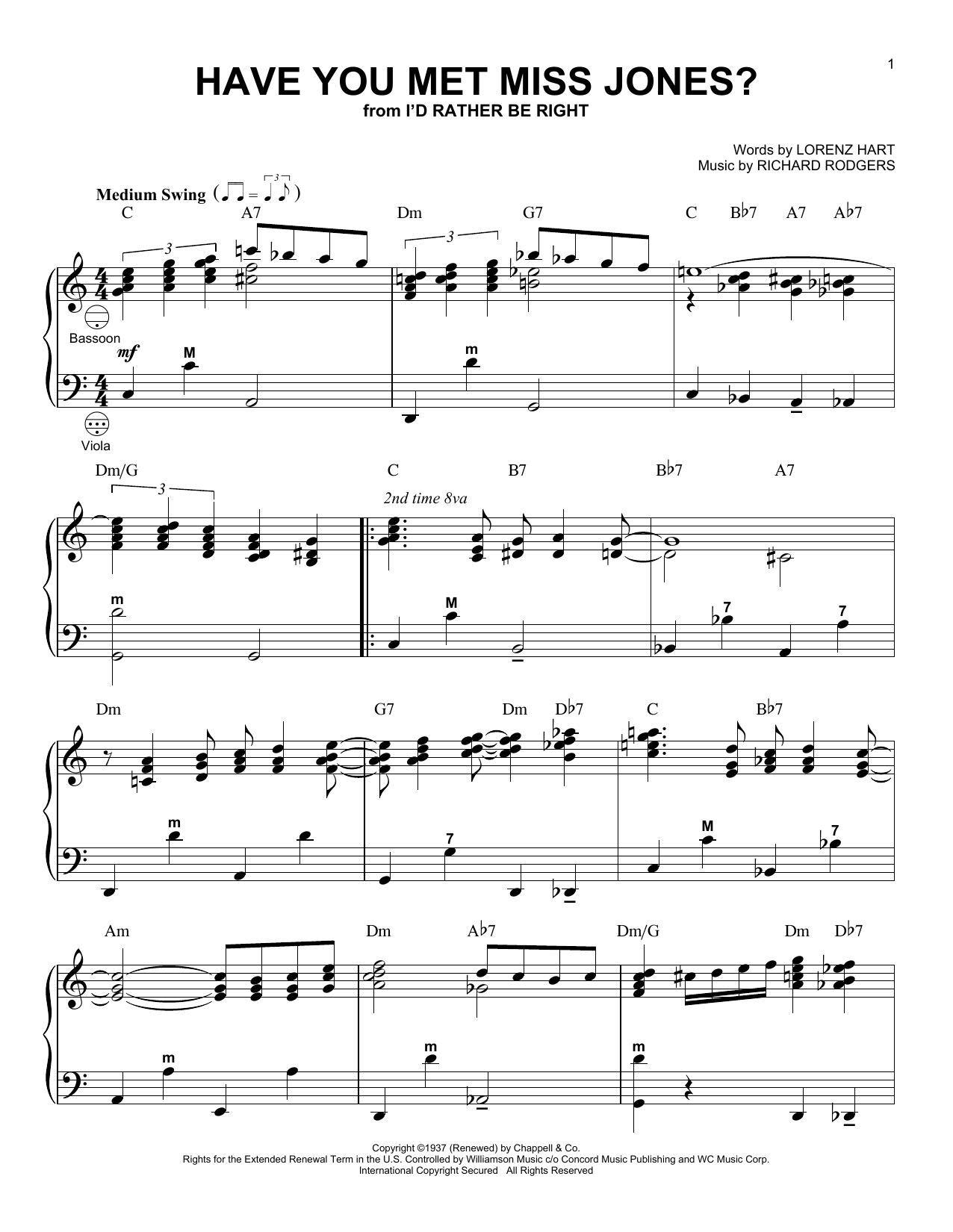 Rodgers & Hart Have You Met Miss Jones? (arr. Gary Meisner) sheet music notes and chords arranged for Accordion