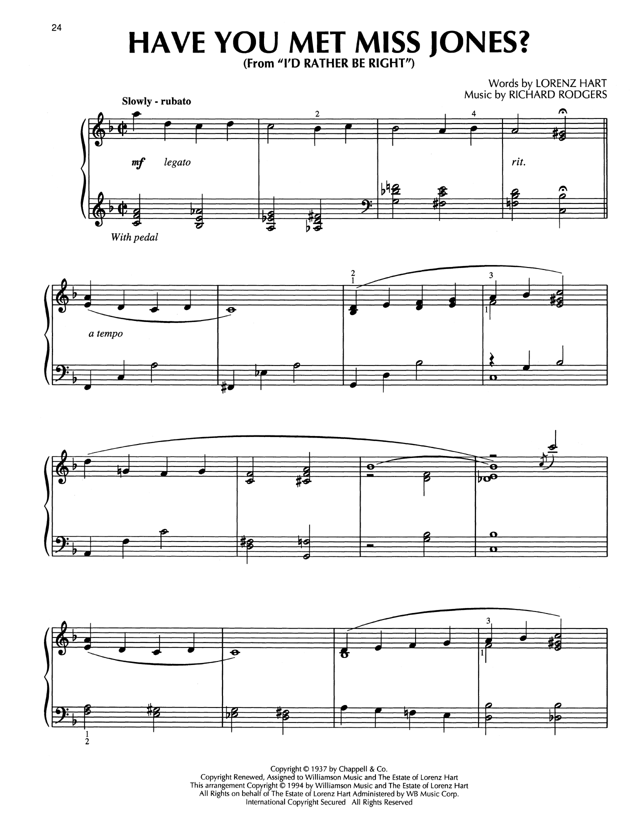 Rodgers & Hart Have You Met Miss Jones? (from I'd Rather Be Right) (arr. Bill Boyd) sheet music notes and chords arranged for Piano Solo