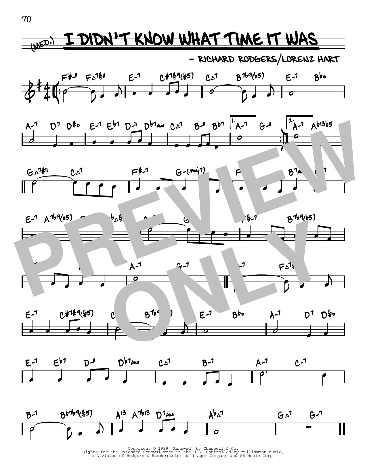 Rodgers & Hart I Didn't Know What Time It Was (arr. David Hazeltine) sheet music notes and chords arranged for Real Book – Enhanced Chords