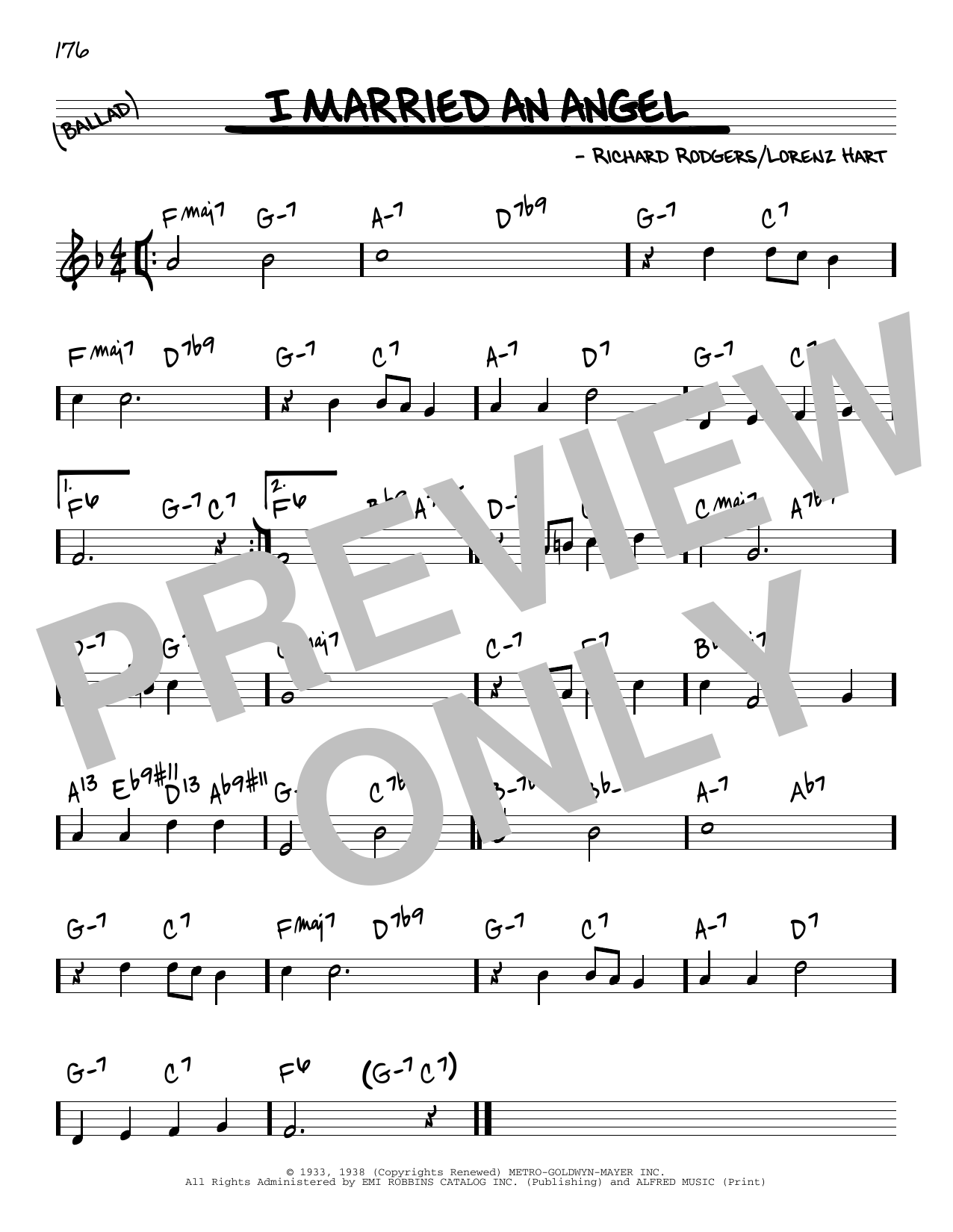 Rodgers & Hart I Married An Angel sheet music notes and chords arranged for Real Book – Melody & Chords