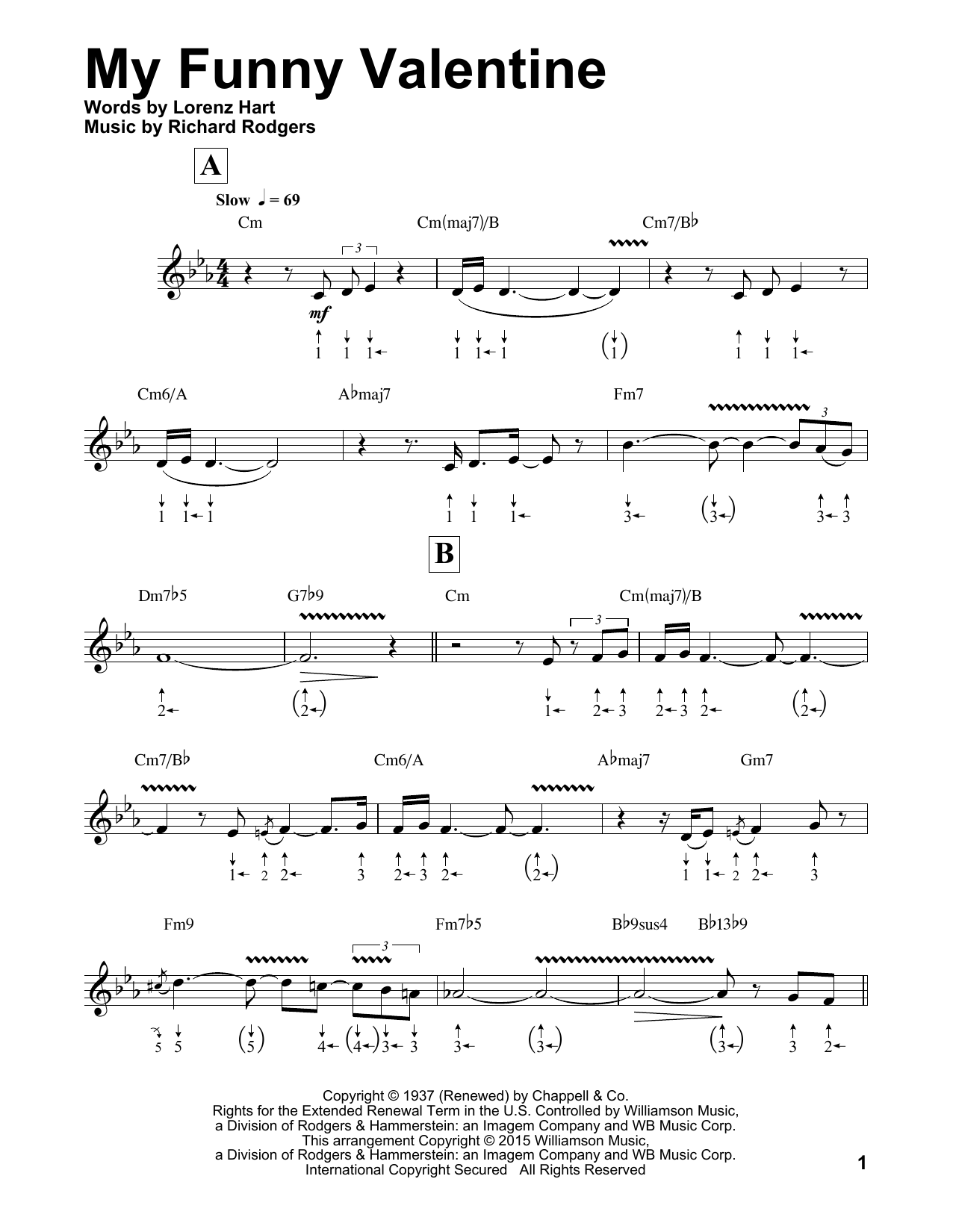 Rodgers & Hart My Funny Valentine (arr. Will Galison) sheet music notes and chords arranged for Harmonica