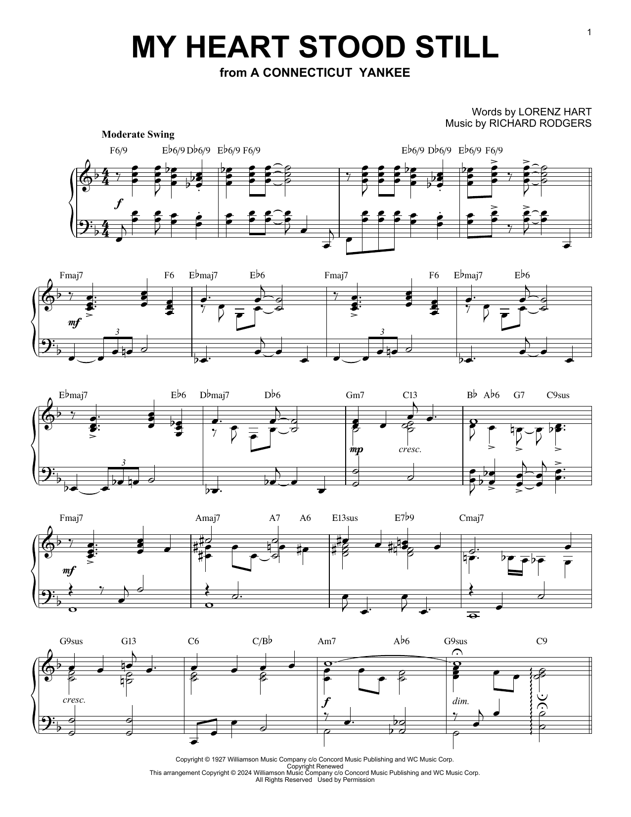 Rodgers & Hart My Heart Stood Still (arr. Brent Edstrom) sheet music notes and chords arranged for Piano Solo