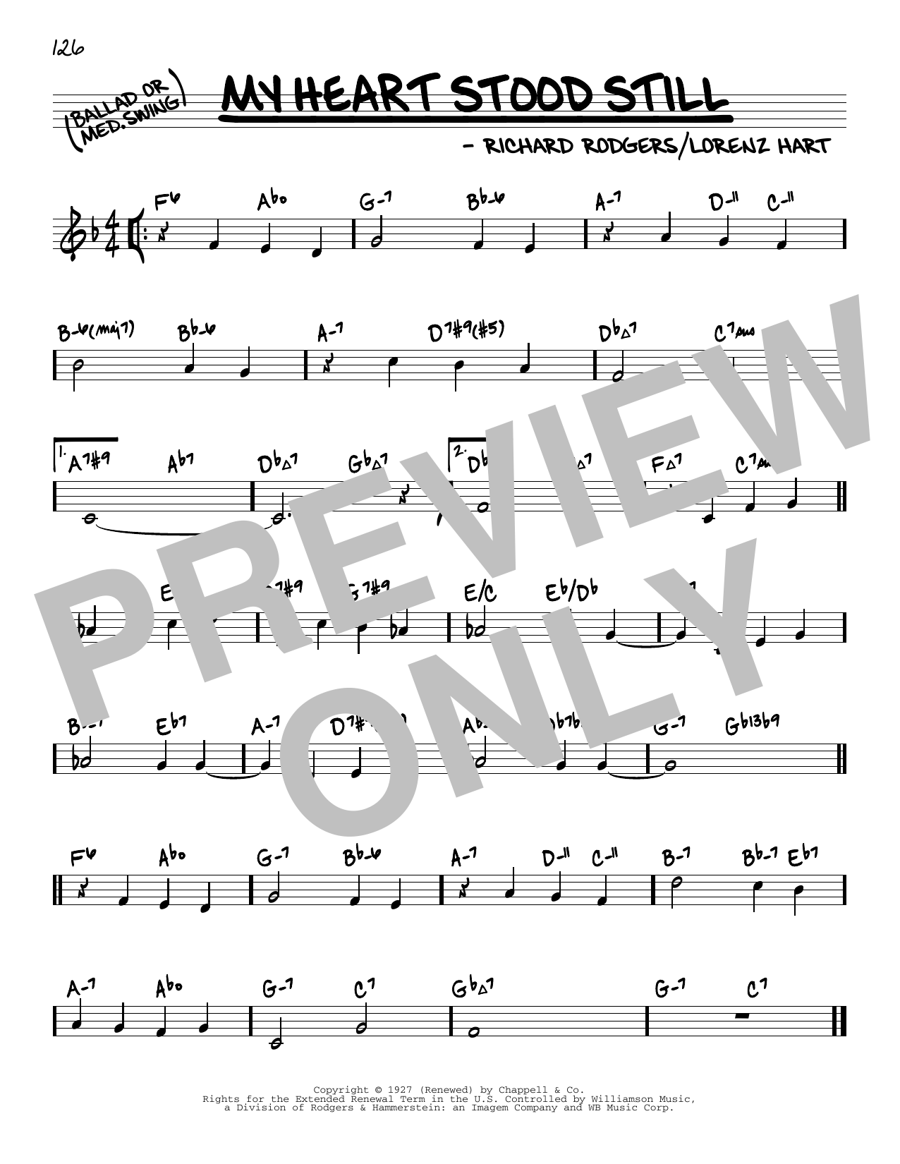 Rodgers & Hart My Heart Stood Still (arr. David Hazeltine) sheet music notes and chords arranged for Real Book – Enhanced Chords