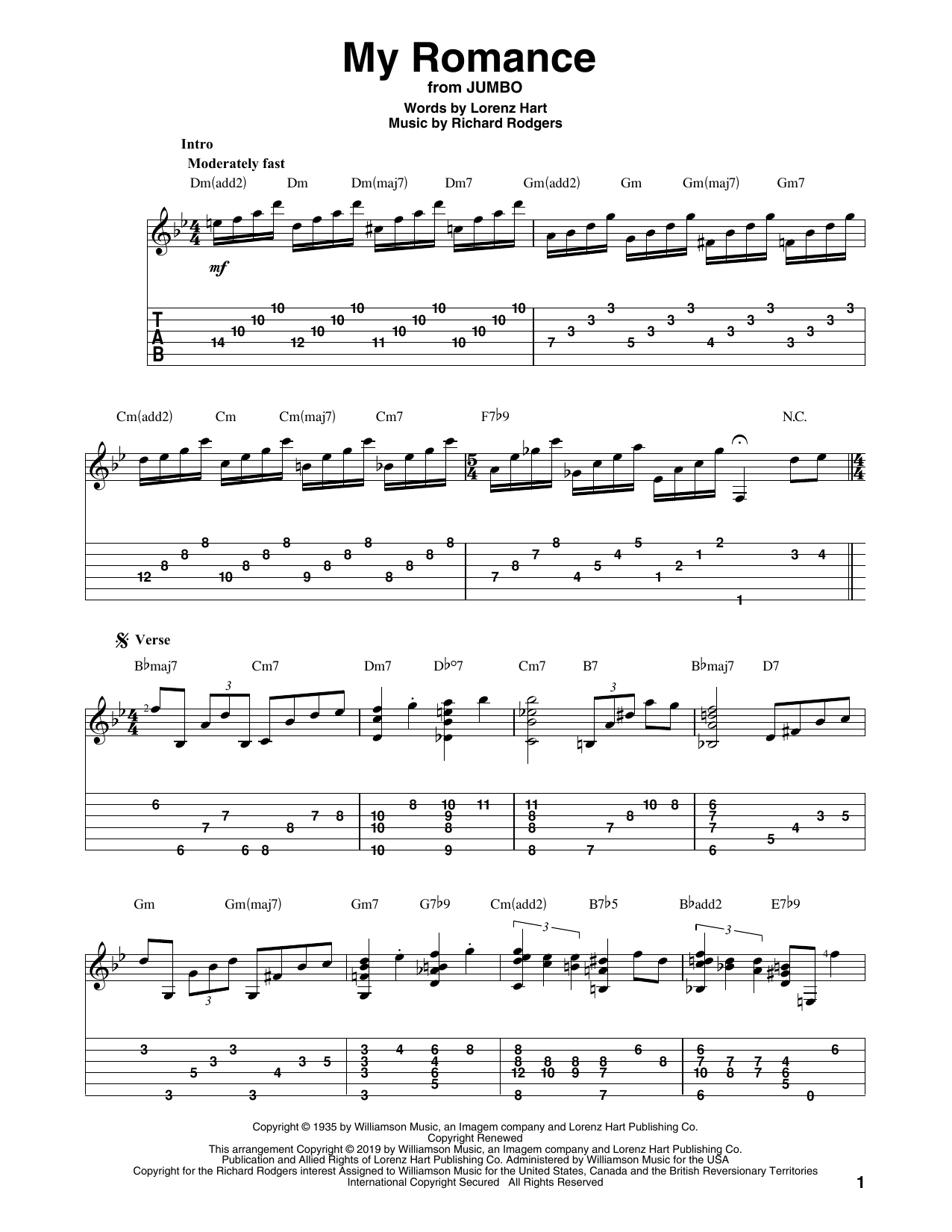 Rodgers & Hart My Romance (arr. Bill LaFleur) sheet music notes and chords arranged for Solo Guitar