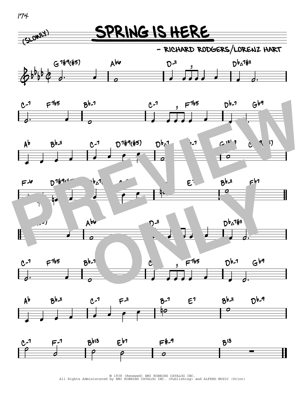Rodgers & Hart Spring Is Here (arr. David Hazeltine) sheet music notes and chords arranged for Real Book – Enhanced Chords