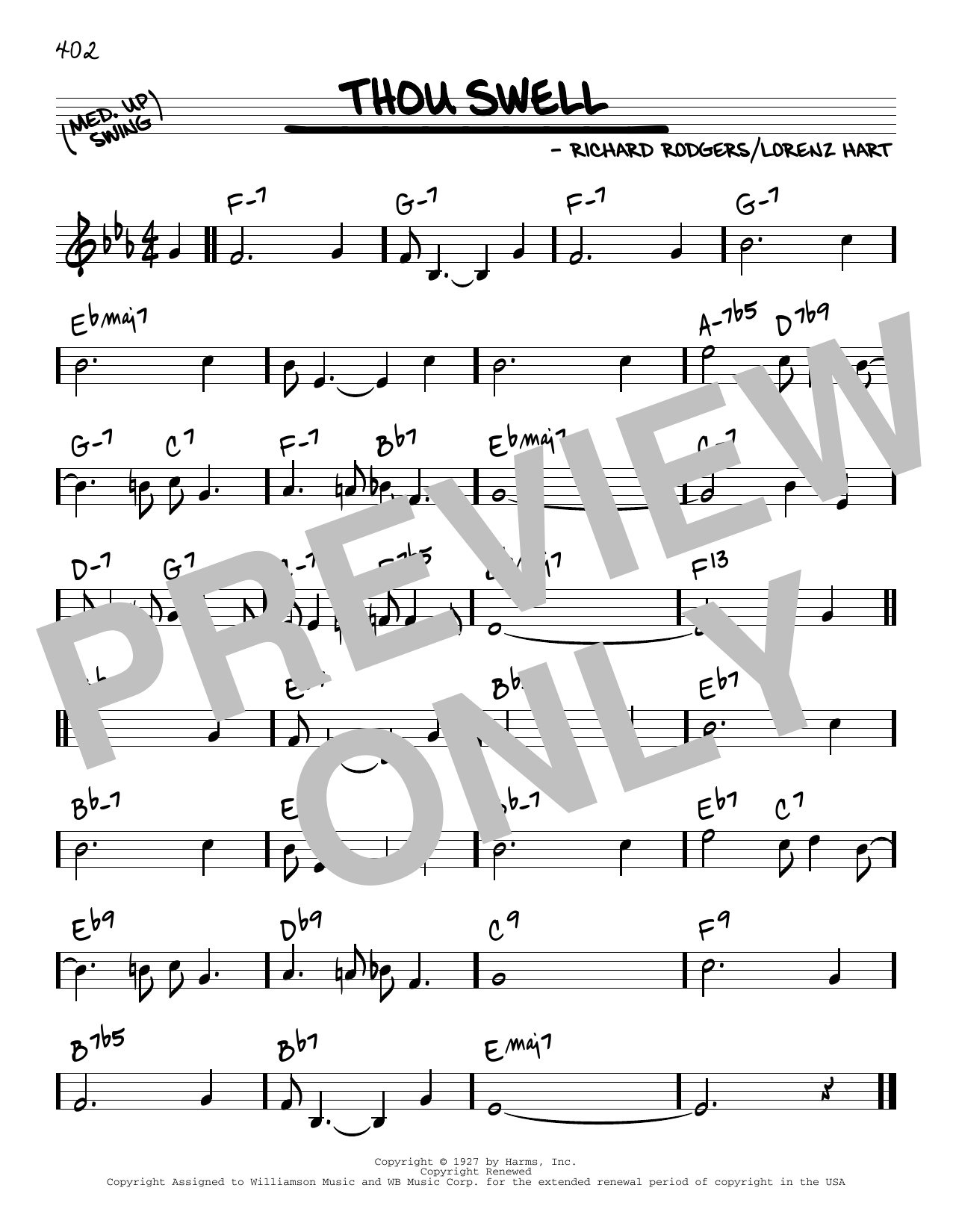 Rodgers & Hart Thou Swell [Reharmonized version] (arr. Jack Grassel) sheet music notes and chords arranged for Real Book – Melody & Chords