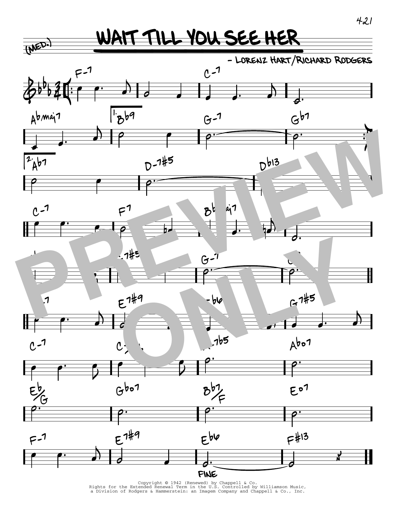 Rodgers & Hart Wait Till You See Her [Reharmonized version] (arr. Jack Grassel) sheet music notes and chords arranged for Real Book – Melody & Chords
