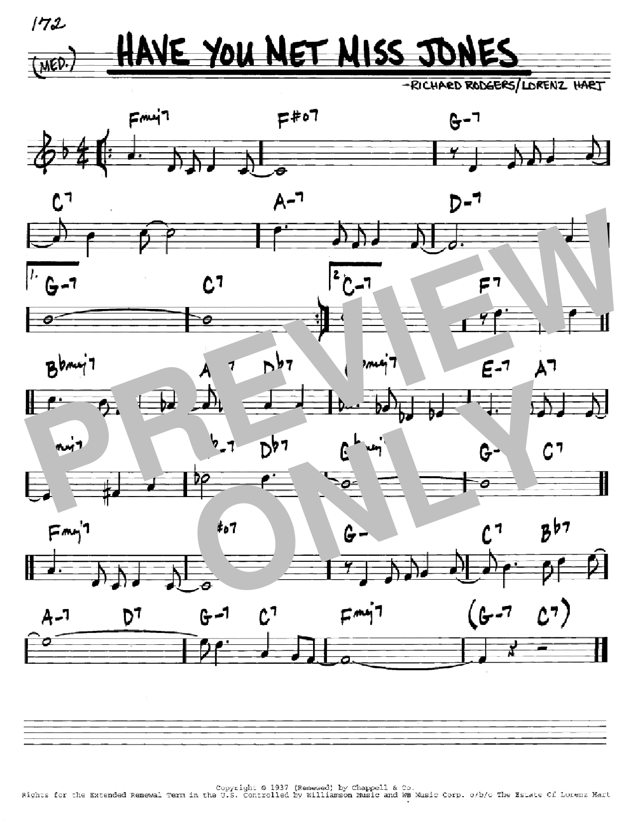Rodgers & Hart Have You Met Miss Jones? sheet music notes and chords arranged for Real Book – Melody & Chords – C Instruments