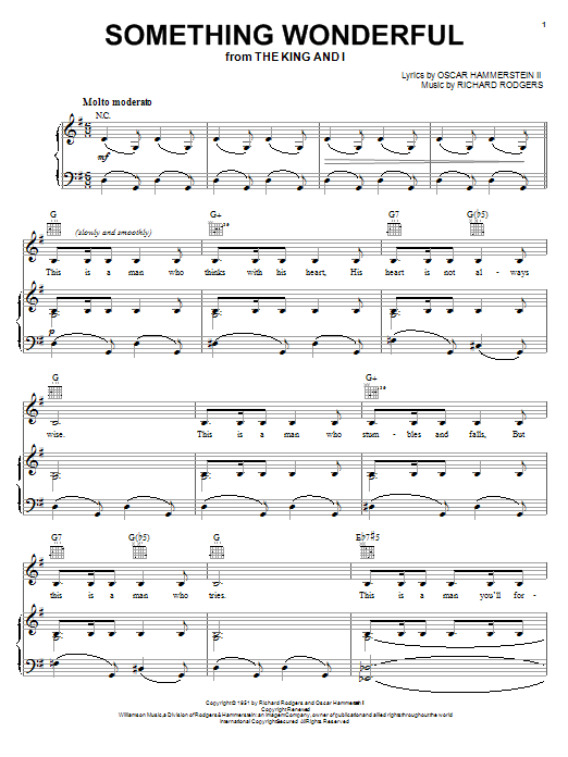 Rodgers & Hammerstein Something Wonderful sheet music notes and chords. Download Printable PDF.