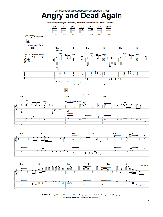 Rodrigo y Gabriela Angry And Dead Again sheet music notes and chords arranged for Guitar Tab