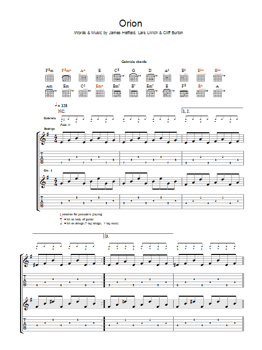 Rodrigo y Gabriela Orion sheet music notes and chords arranged for Guitar Tab