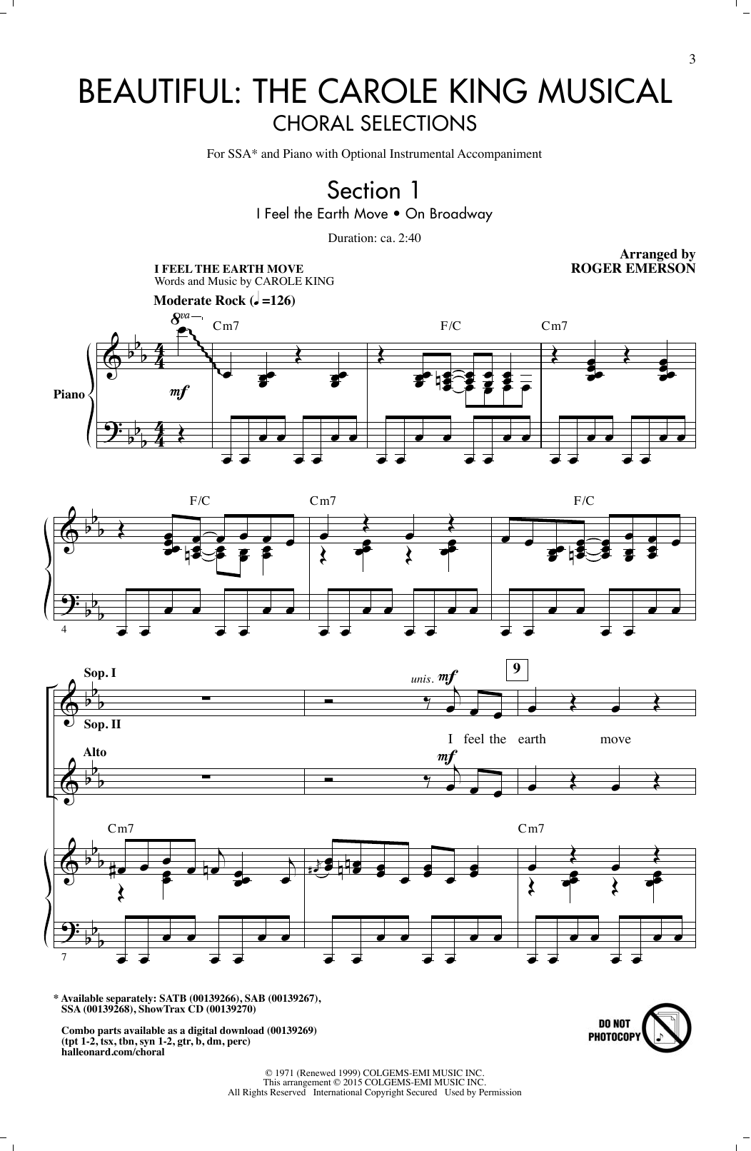 Roger Emerson Beautiful: The Carole King Musical (Choral Selections) sheet music notes and chords arranged for SAB Choir