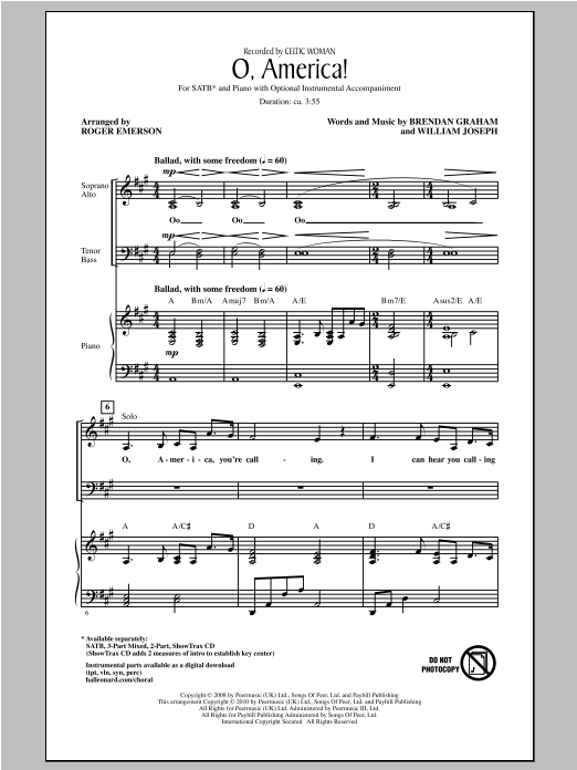 Roger Emerson O, America! sheet music notes and chords arranged for 2-Part Choir