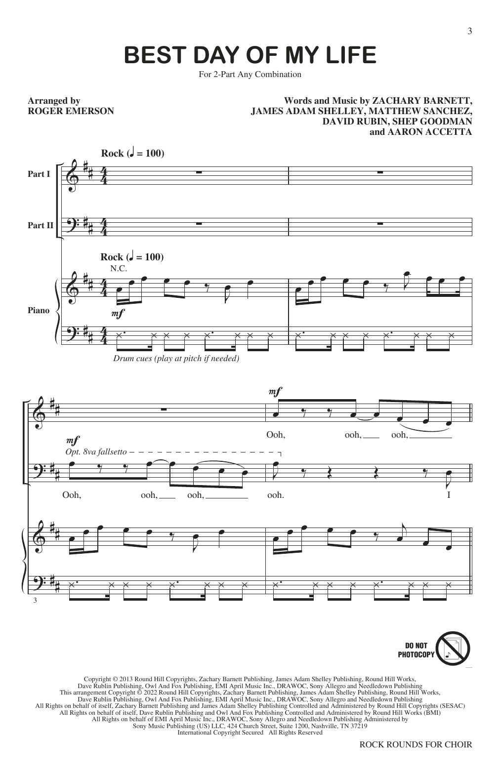 Roger Emerson Rock Rounds for Choir sheet music notes and chords arranged for 2-Part Choir