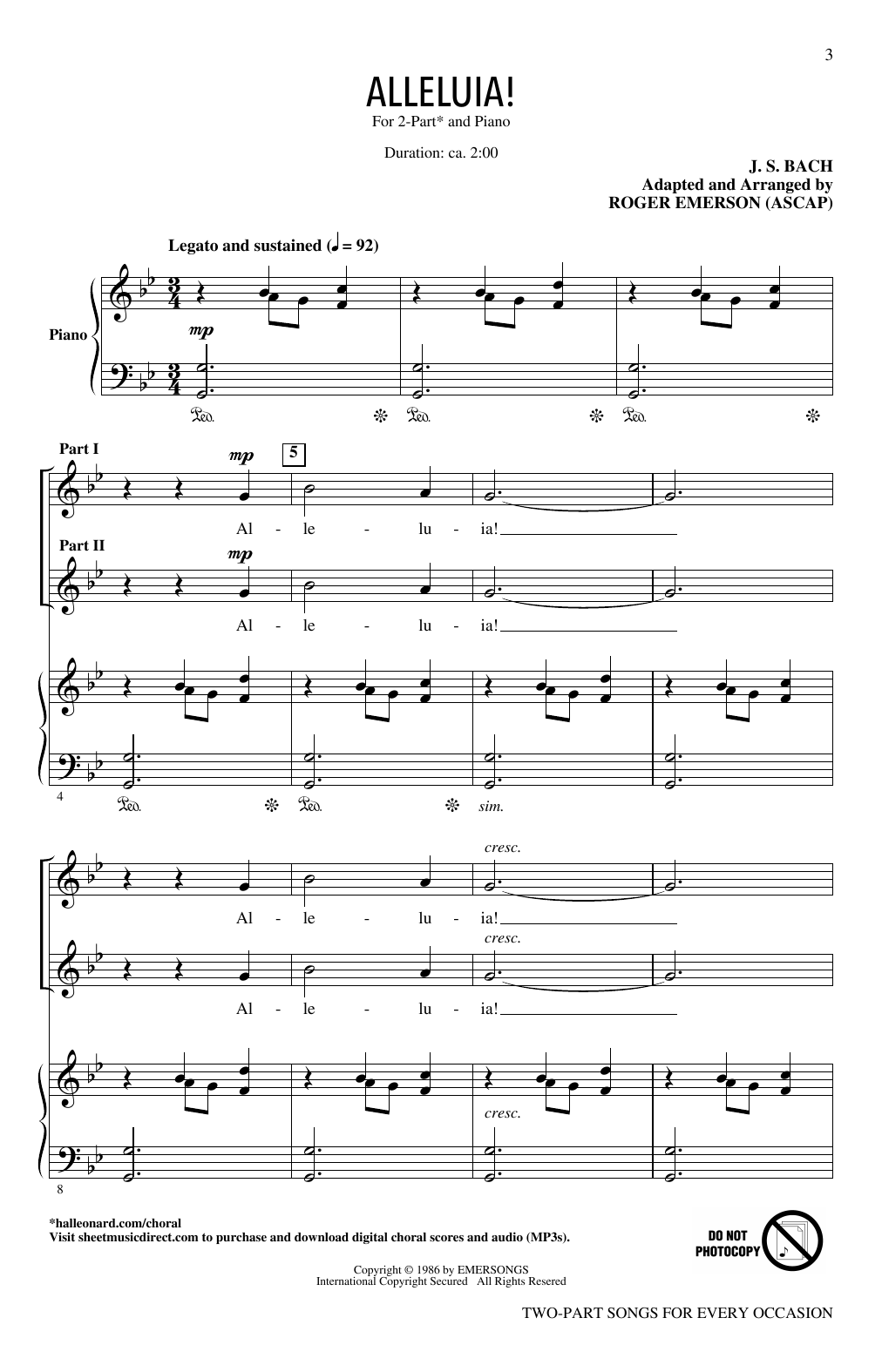 Roger Emerson Two-Part Songs For Every Occasion sheet music notes and chords arranged for 2-Part Choir