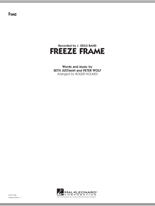 Roger Holmes Freeze Frame - Piano sheet music notes and chords arranged for Jazz Ensemble