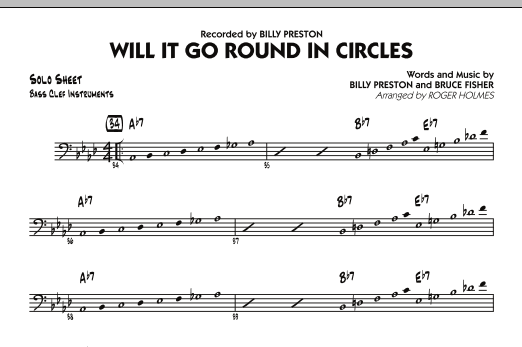 Roger Holmes Will It Go Round in Circles? - Bass Clef Solo Sheet sheet music notes and chords arranged for Jazz Ensemble