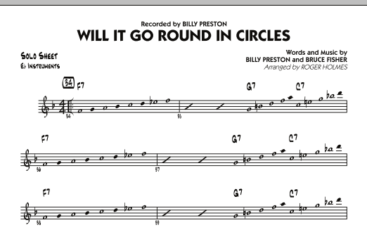 Roger Holmes Will It Go Round in Circles? - Eb Solo Sheet sheet music notes and chords arranged for Jazz Ensemble