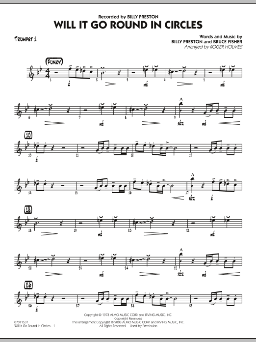 Roger Holmes Will It Go Round in Circles? - Trumpet 1 sheet music notes and chords arranged for Jazz Ensemble
