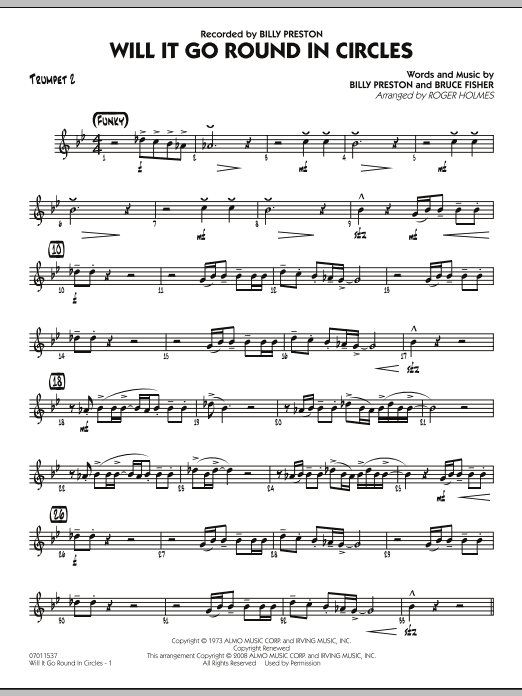 Roger Holmes Will It Go Round in Circles? - Trumpet 2 sheet music notes and chords arranged for Jazz Ensemble