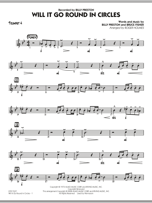 Roger Holmes Will It Go Round in Circles? - Trumpet 4 sheet music notes and chords arranged for Jazz Ensemble