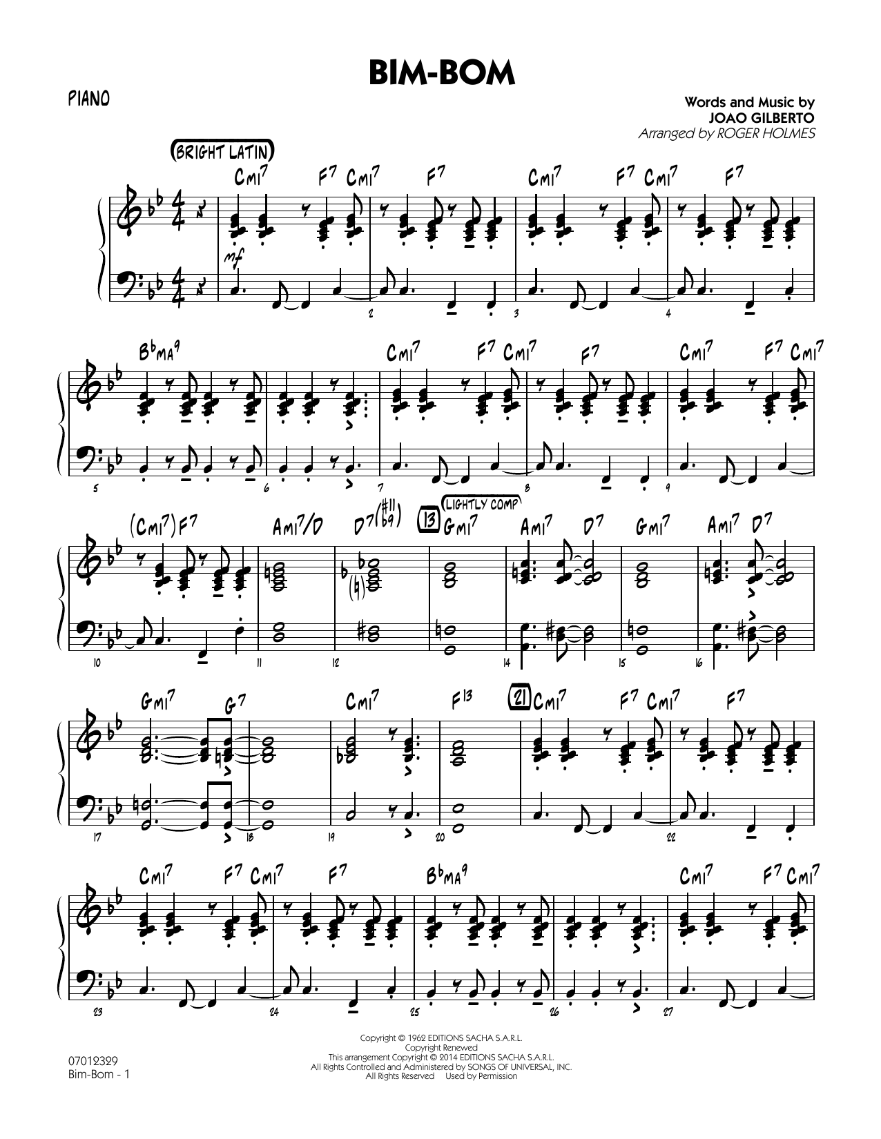 Roger Holmes Bim-Bom - Piano sheet music notes and chords. Download Printable PDF.