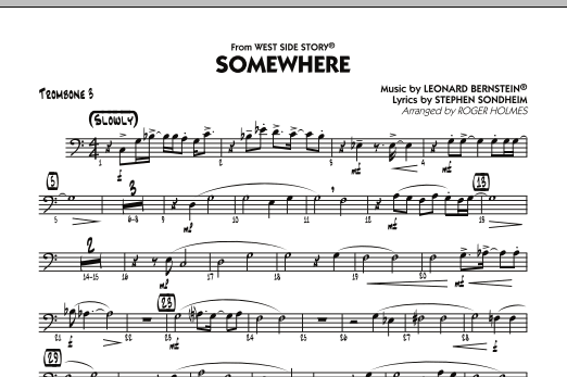 Roger Holmes Somewhere (from West Side Story) - Trombone 3 sheet music notes and chords. Download Printable PDF.